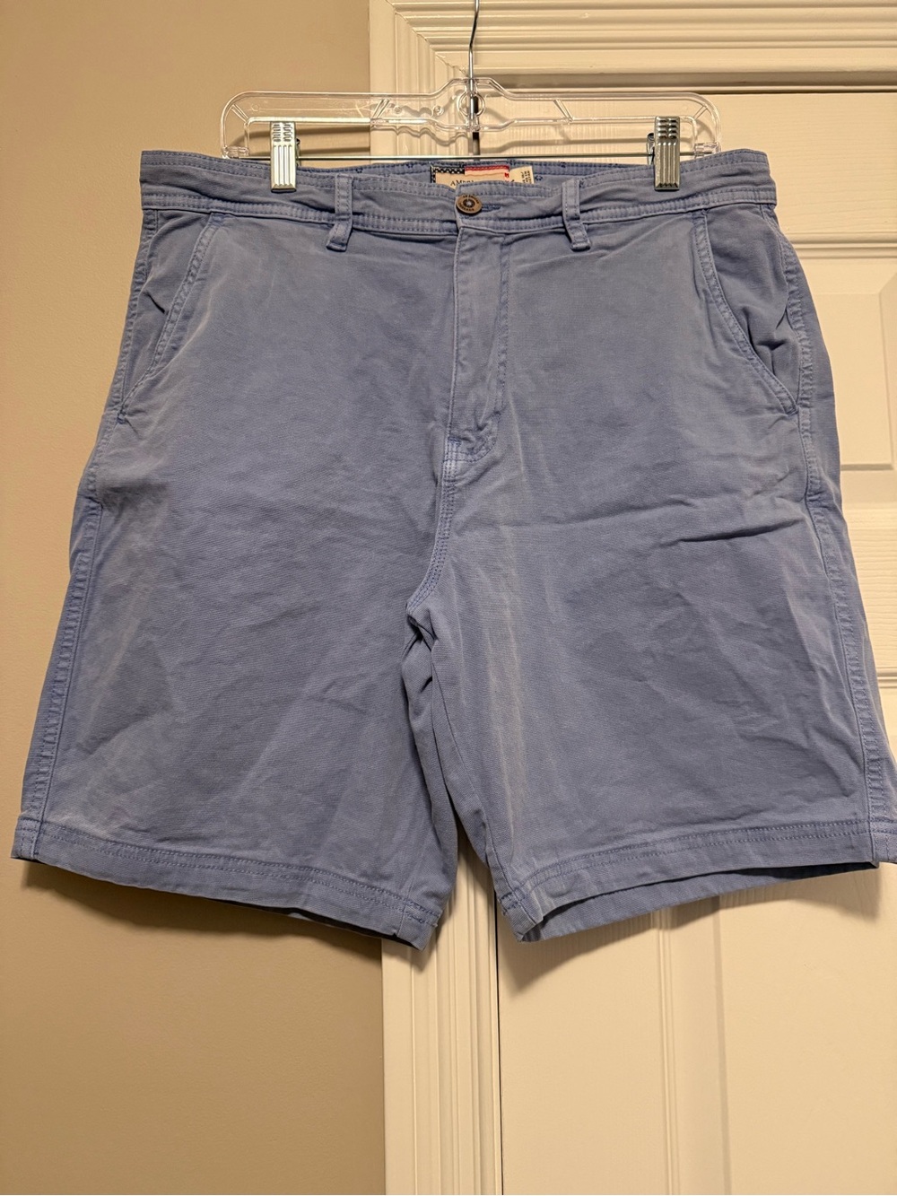 American Threads Light Blue Flat Front Cotton Shorts